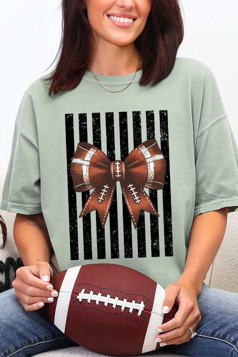 Black Varsity Bow Comfort Colors Adult Ring-Spun Cotton Tee
