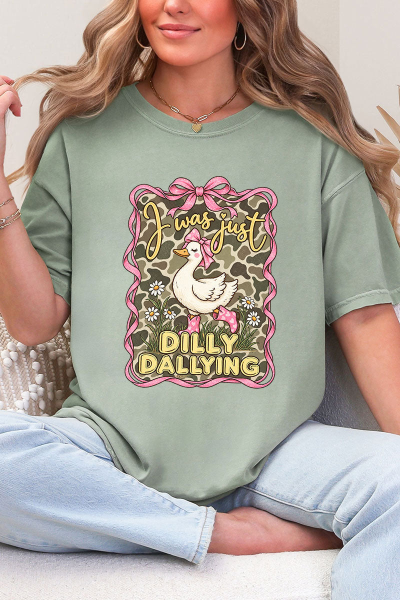 Dilly Dallying Camo Goose Comfort Colors Adult Ring-Spun Cotton Tee