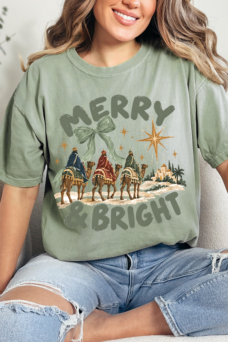 Three Kings Merry & Bright Comfort Colors Adult Ring-Spun Cotton Tee