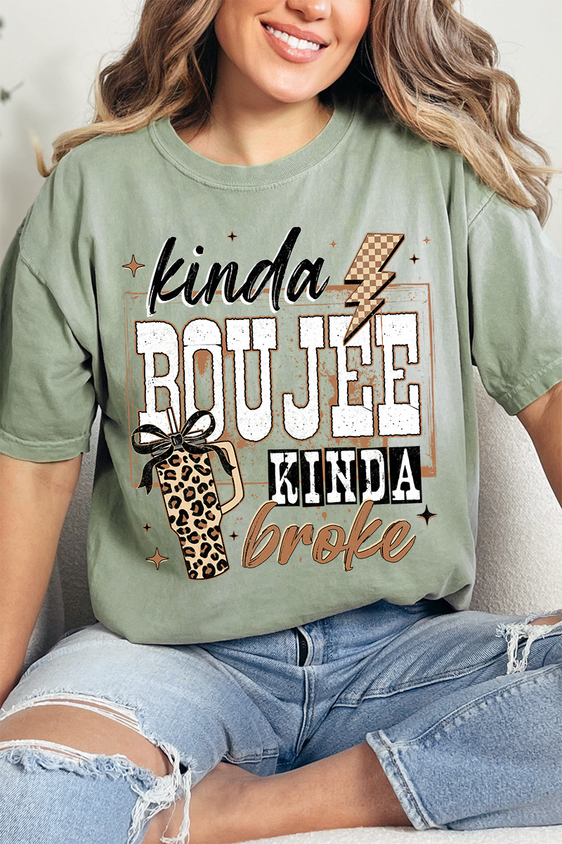 Kinda Boujee Kinda Broke Comfort Colors Adult Ring-Spun Cotton Tee