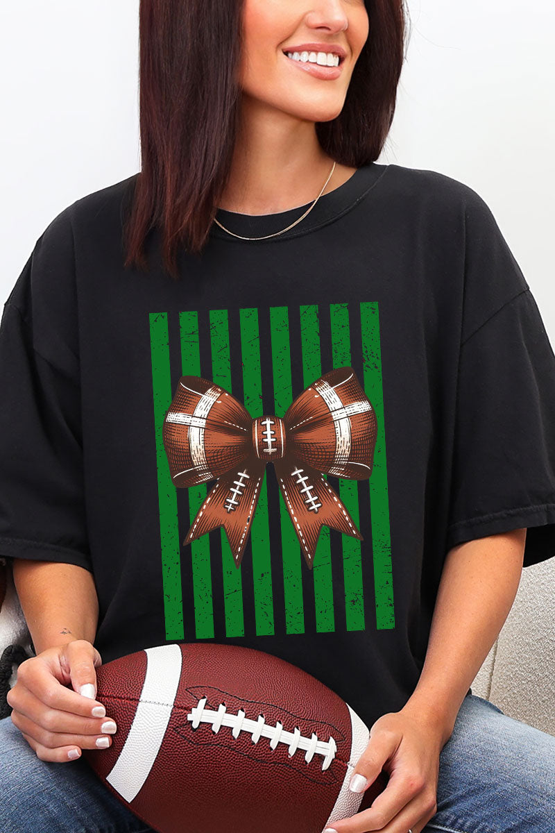 Green Varsity Bow Comfort Colors Adult Ring-Spun Cotton Tee