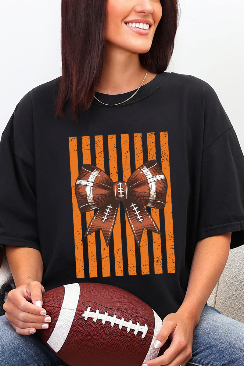 Orange Varsity Bow Comfort Colors Adult Ring-Spun Cotton Tee