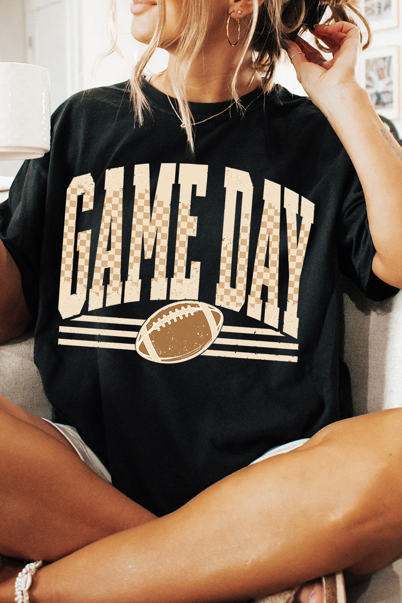 Checkered Taupe Game Day Comfort Colors Adult Ring-Spun Cotton Tee