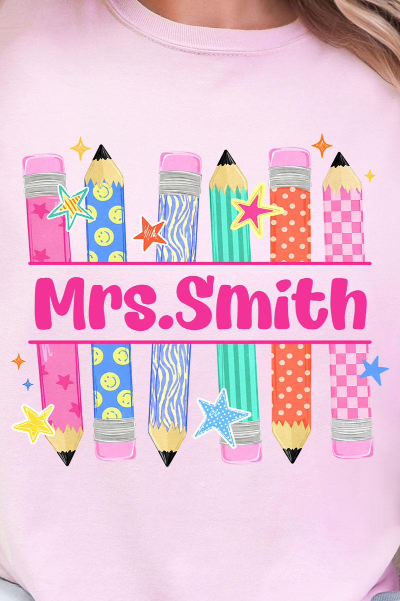 Personalized Pencil Party Comfort Colors Adult Ring-Spun Cotton Tee