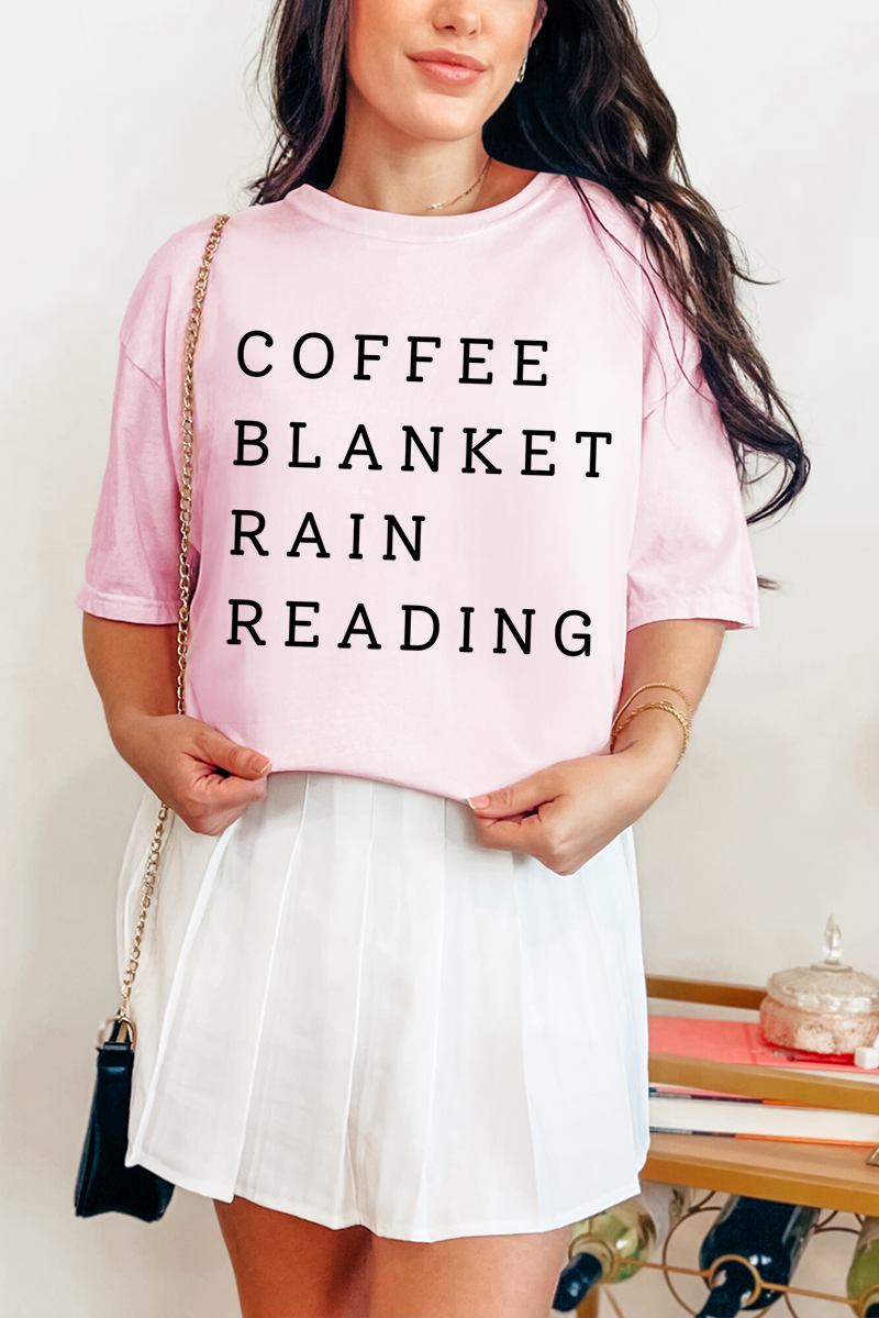 Coffee Blanket Rain Reading Comfort Colors Adult Ring-Spun Cotton Tee