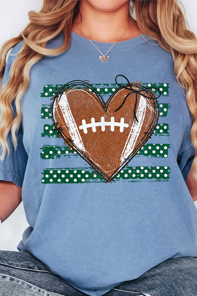 Green Football Sweetheart Comfort Colors Adult Ring-Spun Cotton Tee