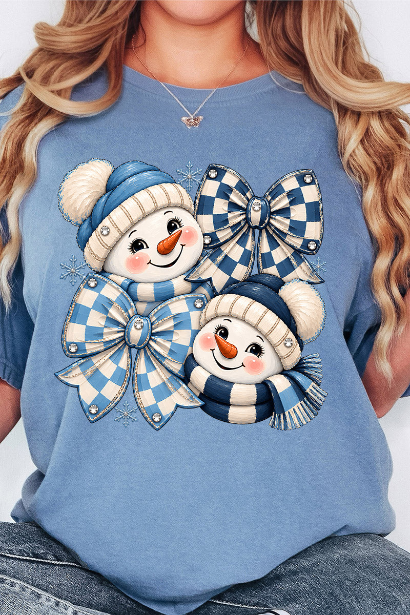 Winter Check Snowmen Comfort Colors Adult Ring-Spun Cotton Tee