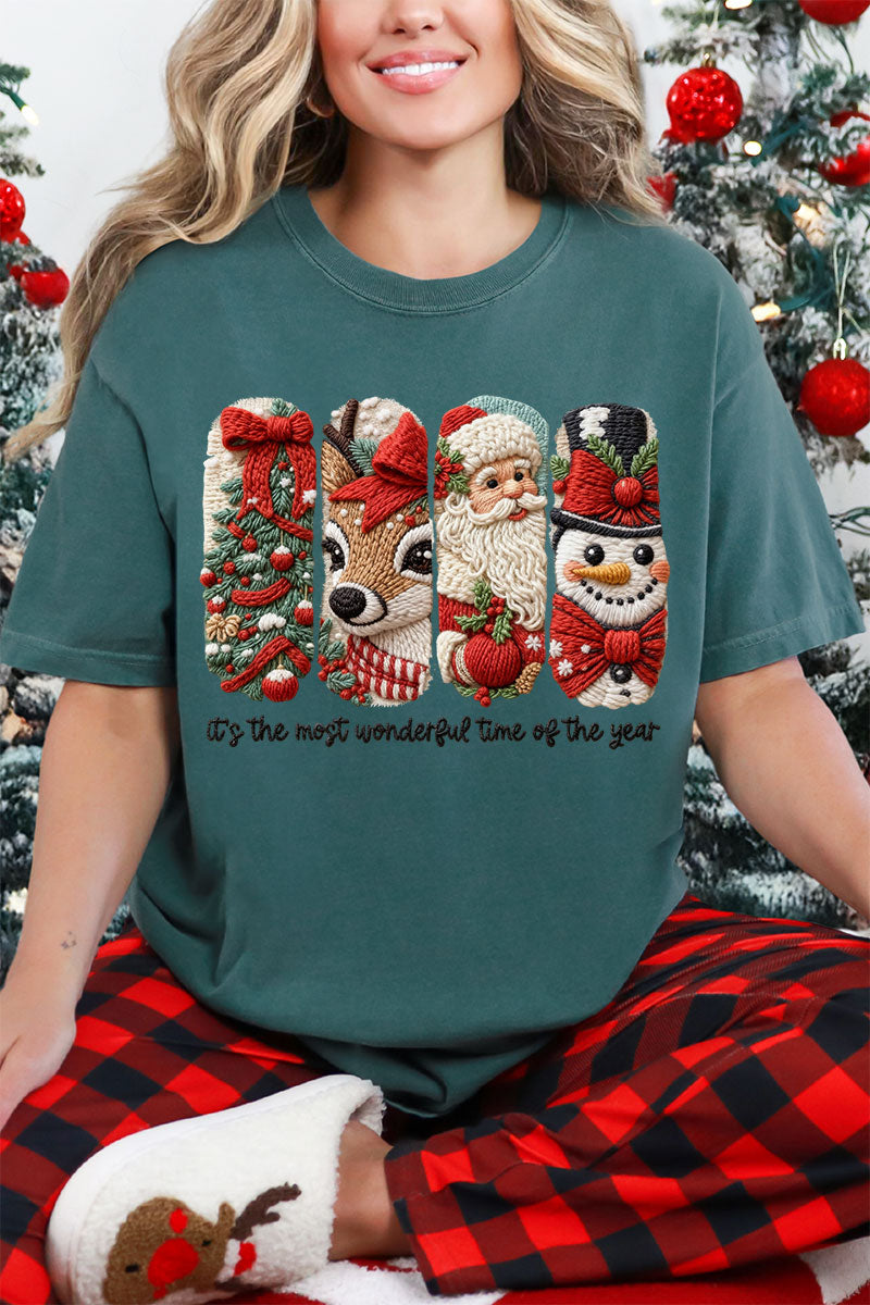 Faux Yarn Most Wonderful Time Comfort Colors Adult Ring-Spun Cotton Tee