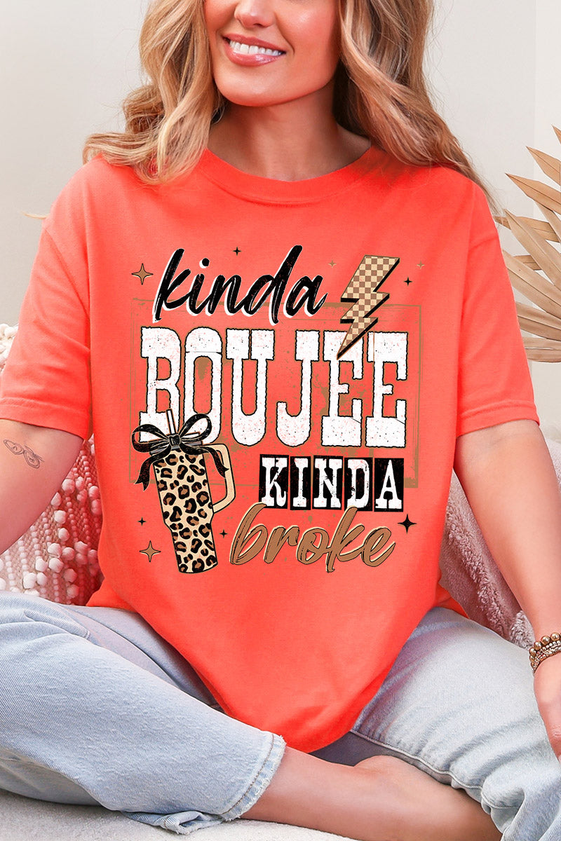 Kinda Boujee Kinda Broke Comfort Colors Adult Ring-Spun Cotton Tee