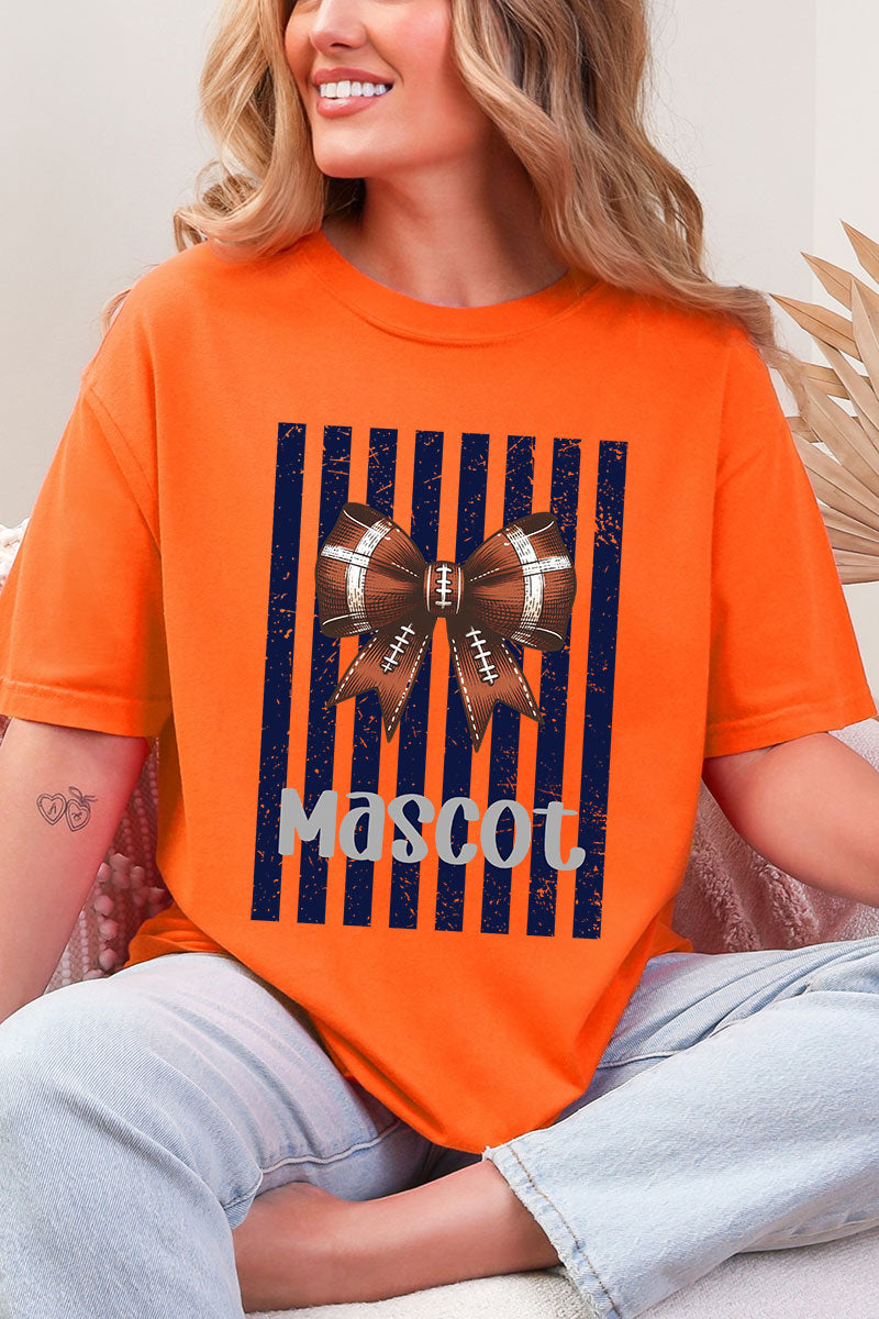 Personalized Navy Varsity Bow Comfort Colors Adult Ring-Spun Cotton Tee