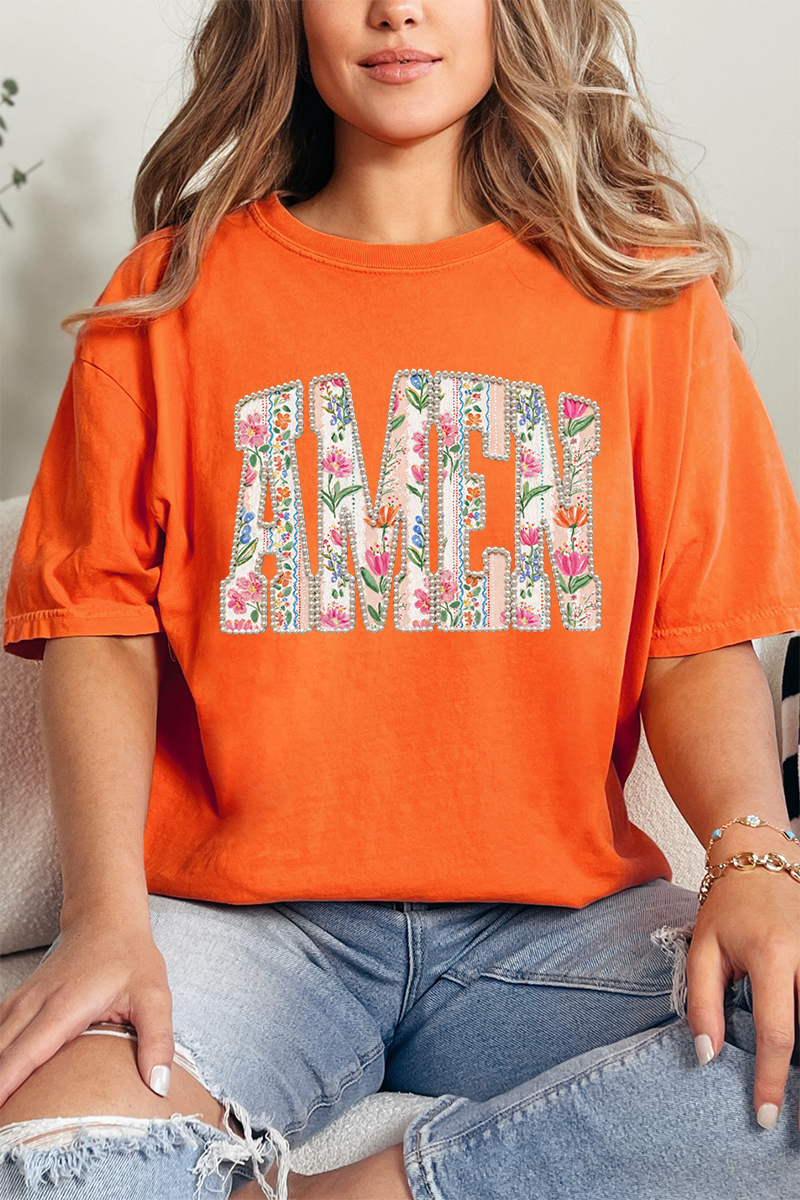 Pearls & Petals Amen Comfort Colors Adult Ring-Spun Cotton Tee