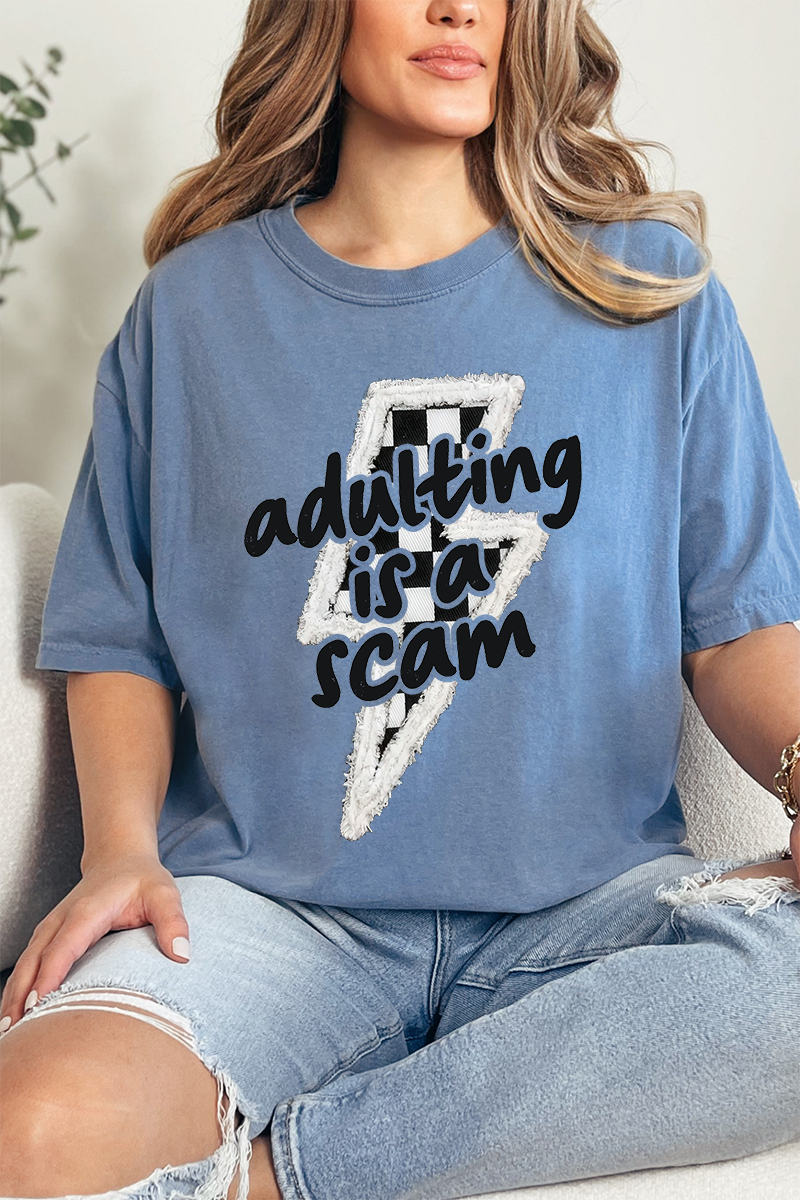 Black Adulting Is A Scam Bolt Comfort Colors Adult Ring-Spun Cotton Tee