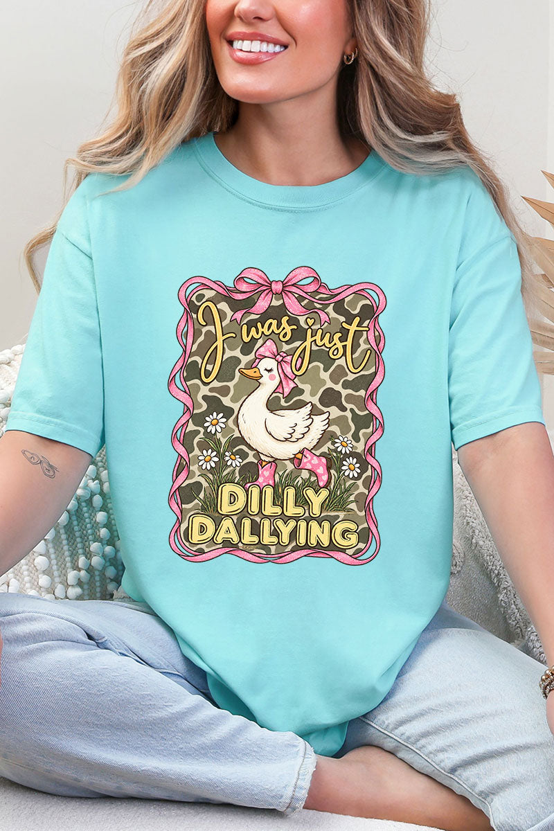 Dilly Dallying Camo Goose Comfort Colors Adult Ring-Spun Cotton Tee