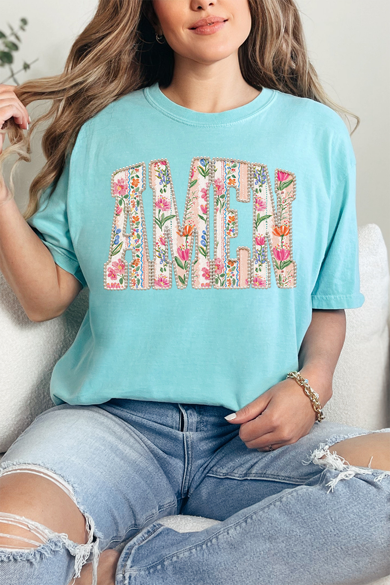 Pearls & Petals Amen Comfort Colors Adult Ring-Spun Cotton Tee