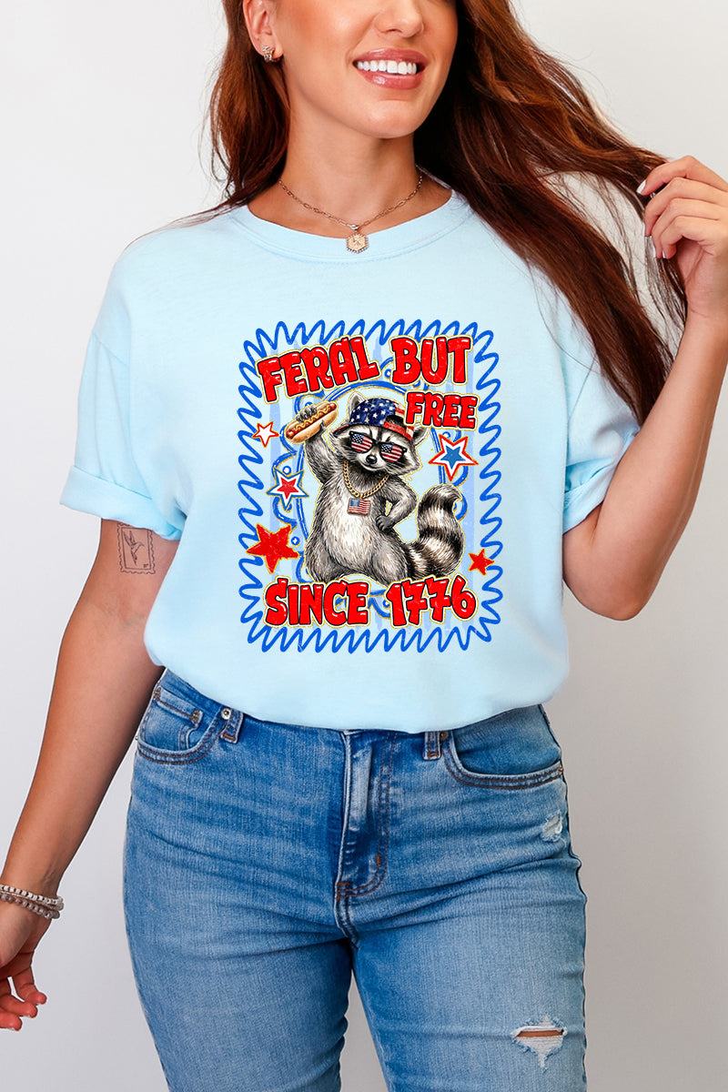 Feral But Free Since 1776 Comfort Colors Adult Ring-Spun Cotton Tee