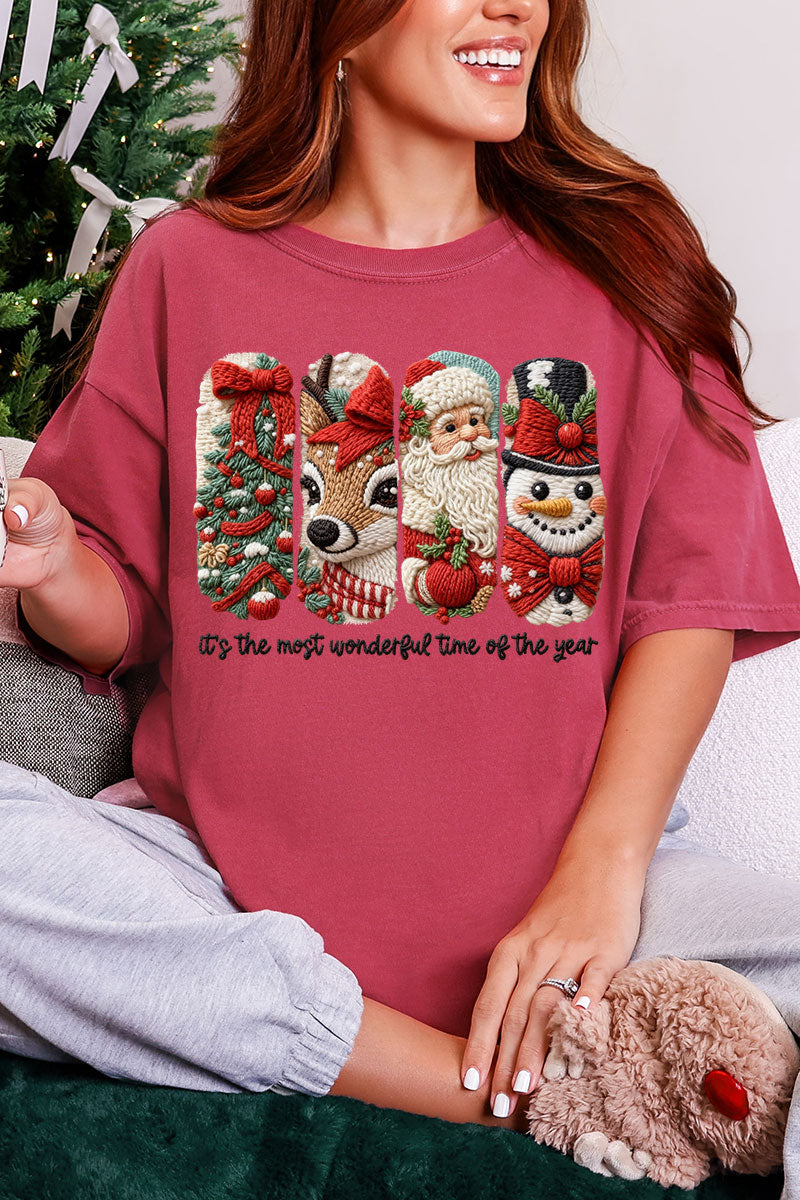 Faux Yarn Most Wonderful Time Comfort Colors Adult Ring-Spun Cotton Tee