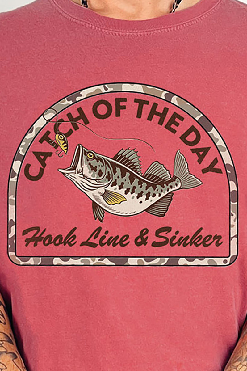Hook Line & Sinker Brown Comfort Colors Adult Ring-Spun Cotton Tee
