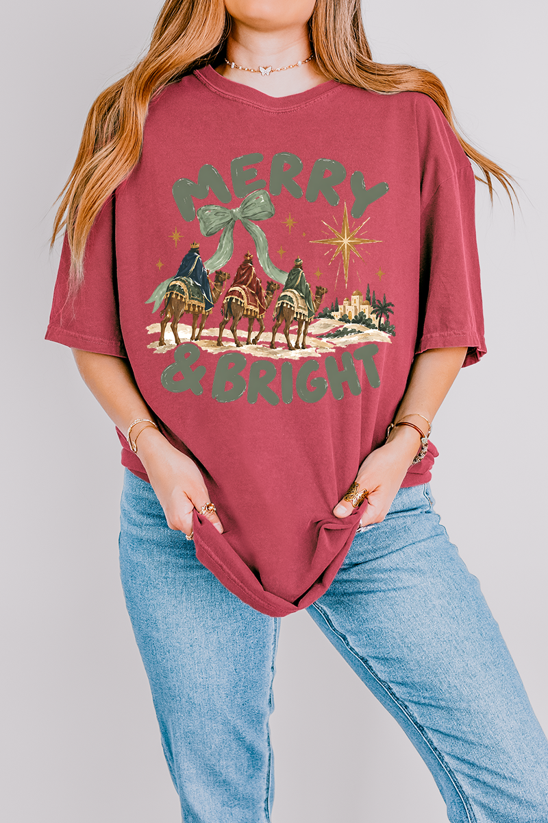 Three Kings Merry & Bright Comfort Colors Adult Ring-Spun Cotton Tee