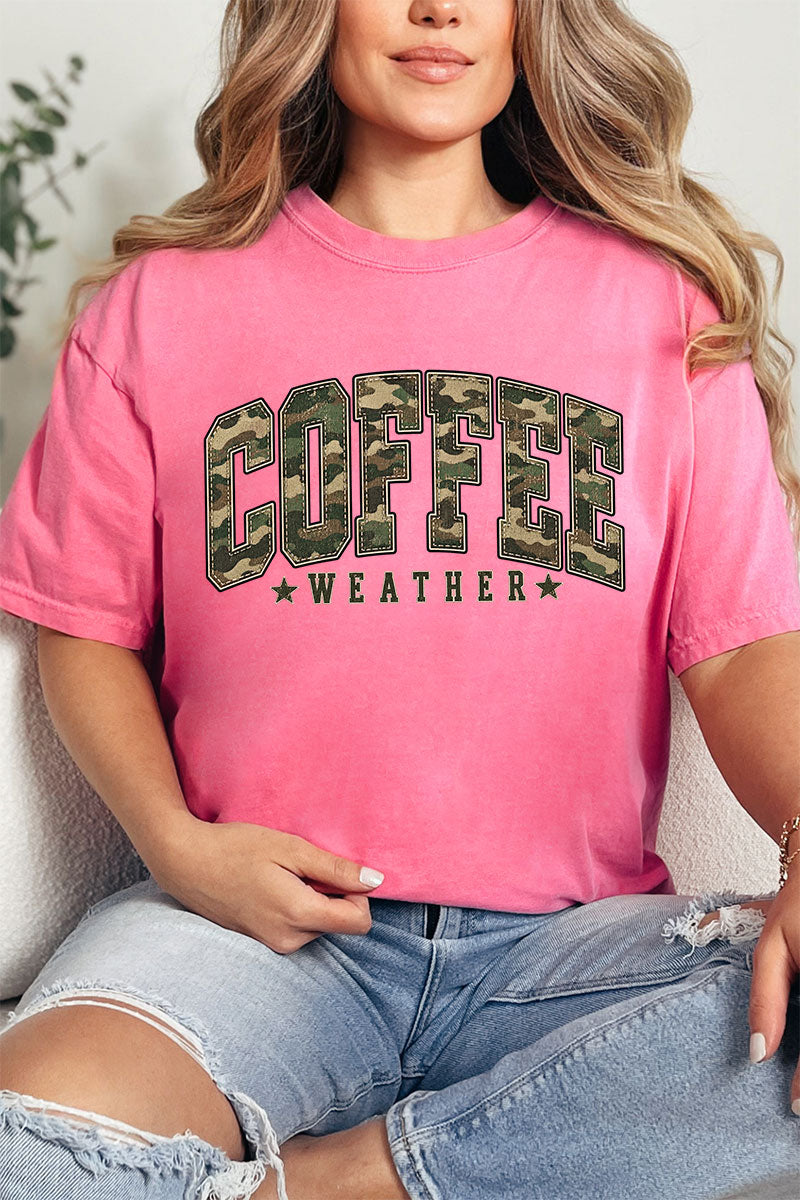 Camo Coffee Weather Comfort Colors Adult Ring-Spun Cotton Tee
