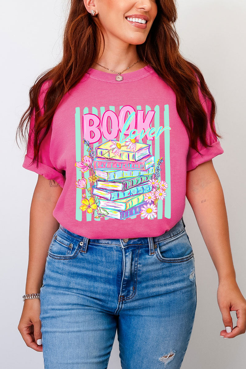 Petals & Paperback Book Lover Comfort Colors Adult Ring-Spun Cotton Tee