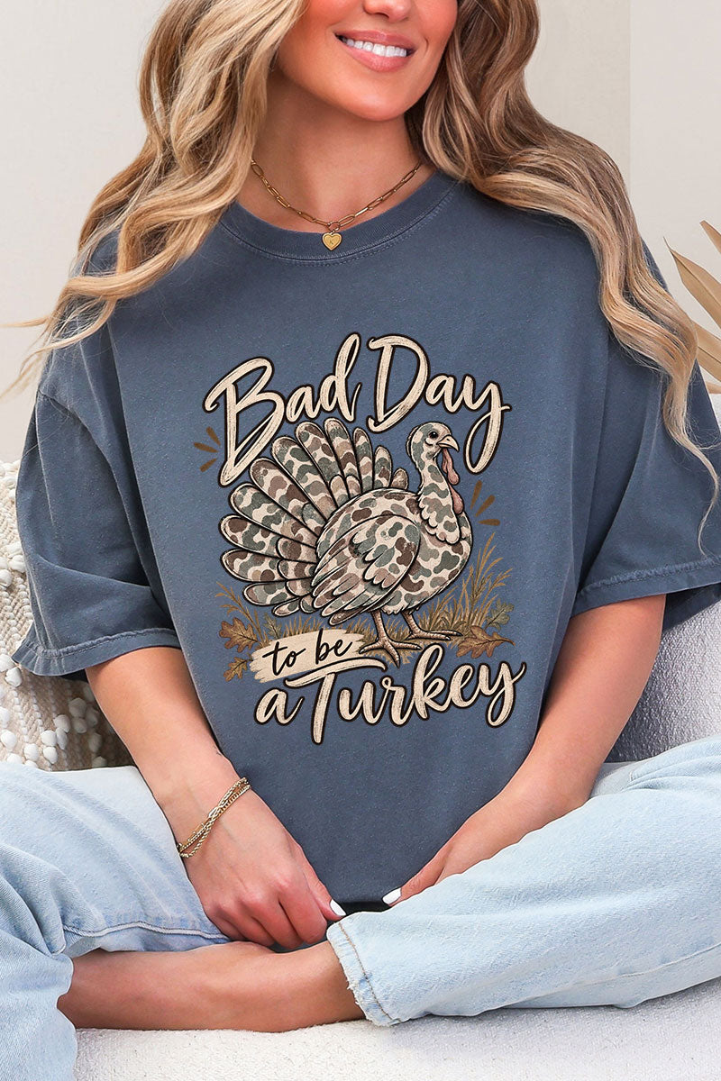 Bad Day Camo Turkey Comfort Colors Adult Ring-Spun Cotton Tee