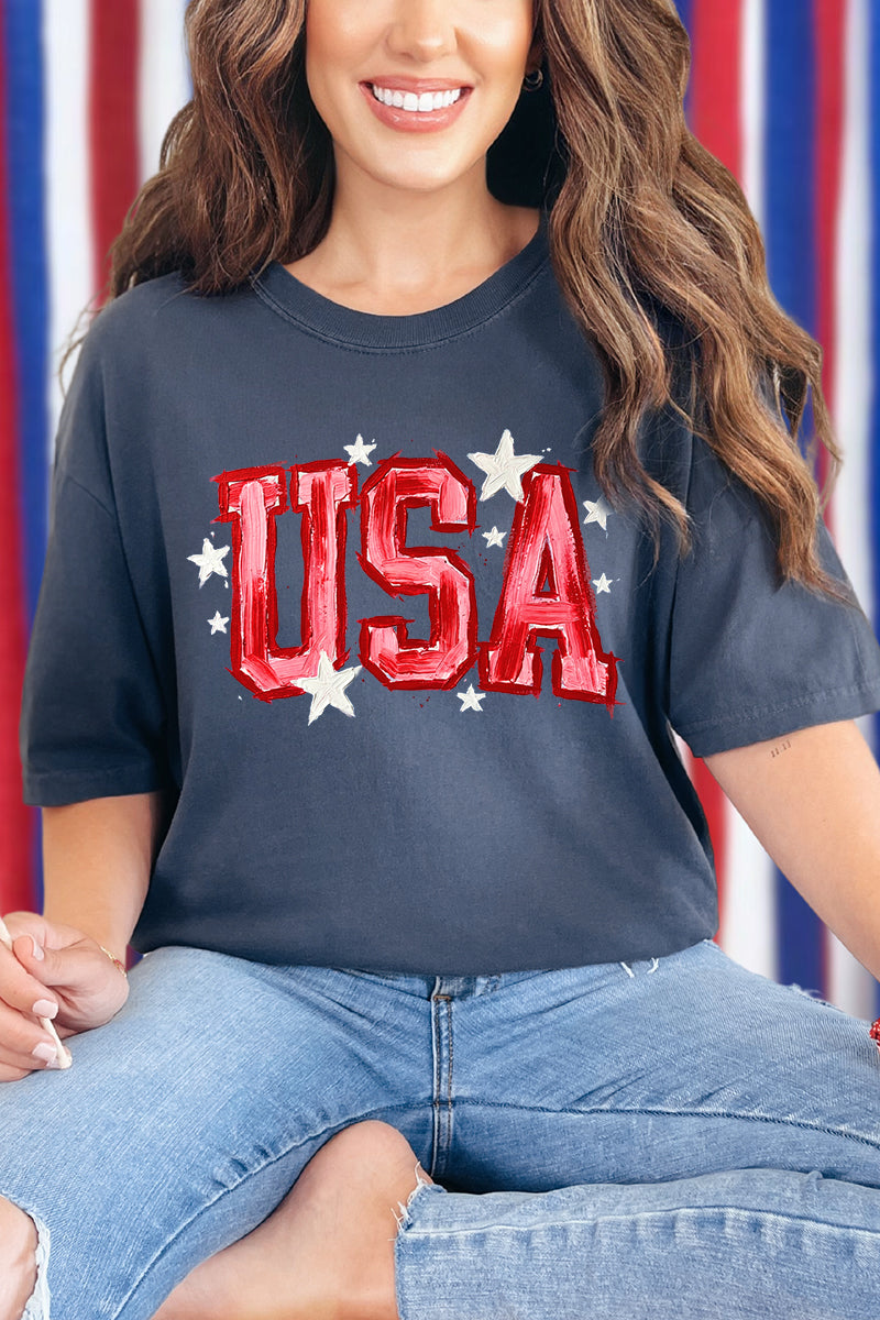 Painted Patriotism Comfort Colors Adult Ring-Spun Cotton Tee