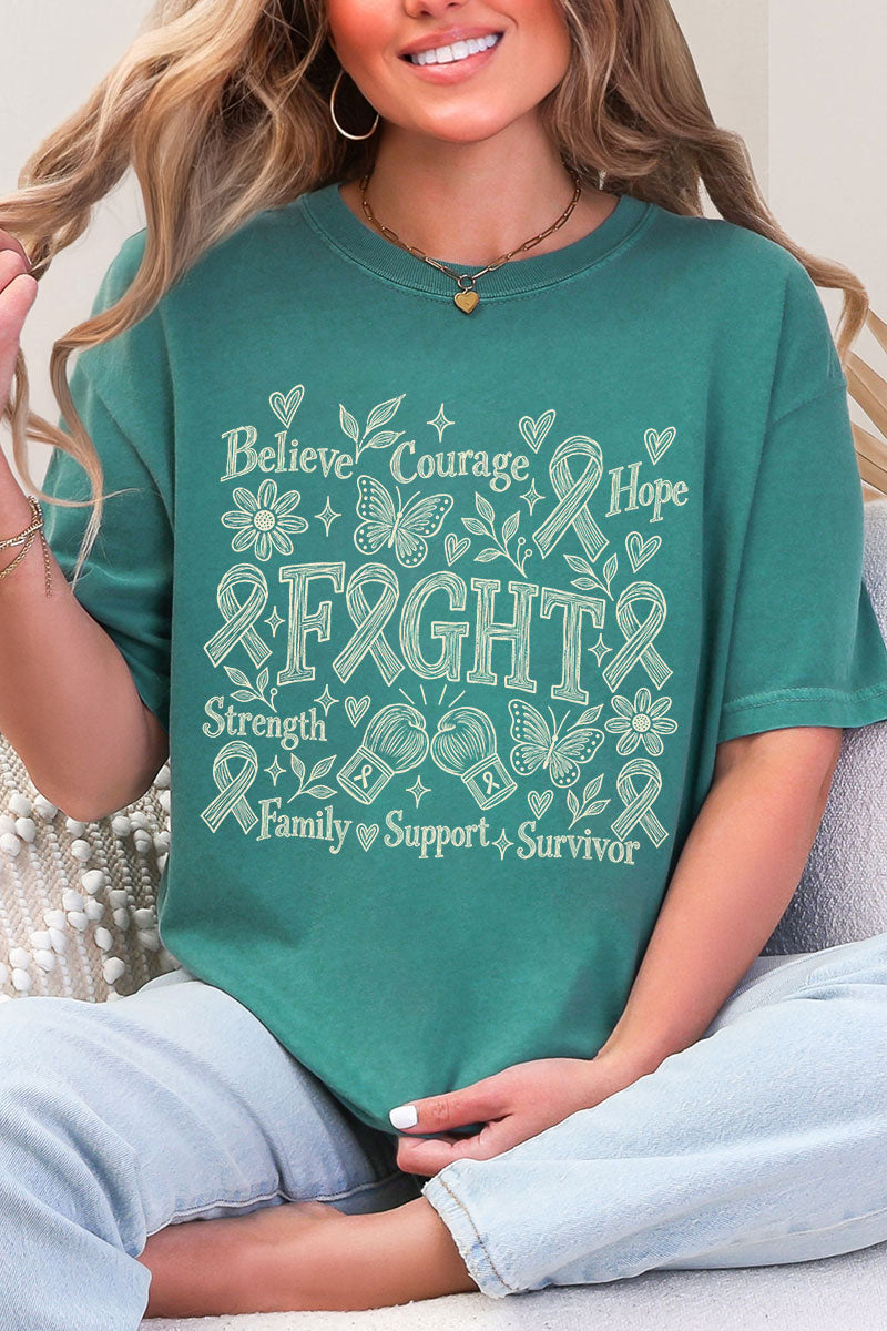 Fight Ribbon Sketch Comfort Colors Adult Ring-Spun Cotton Tee