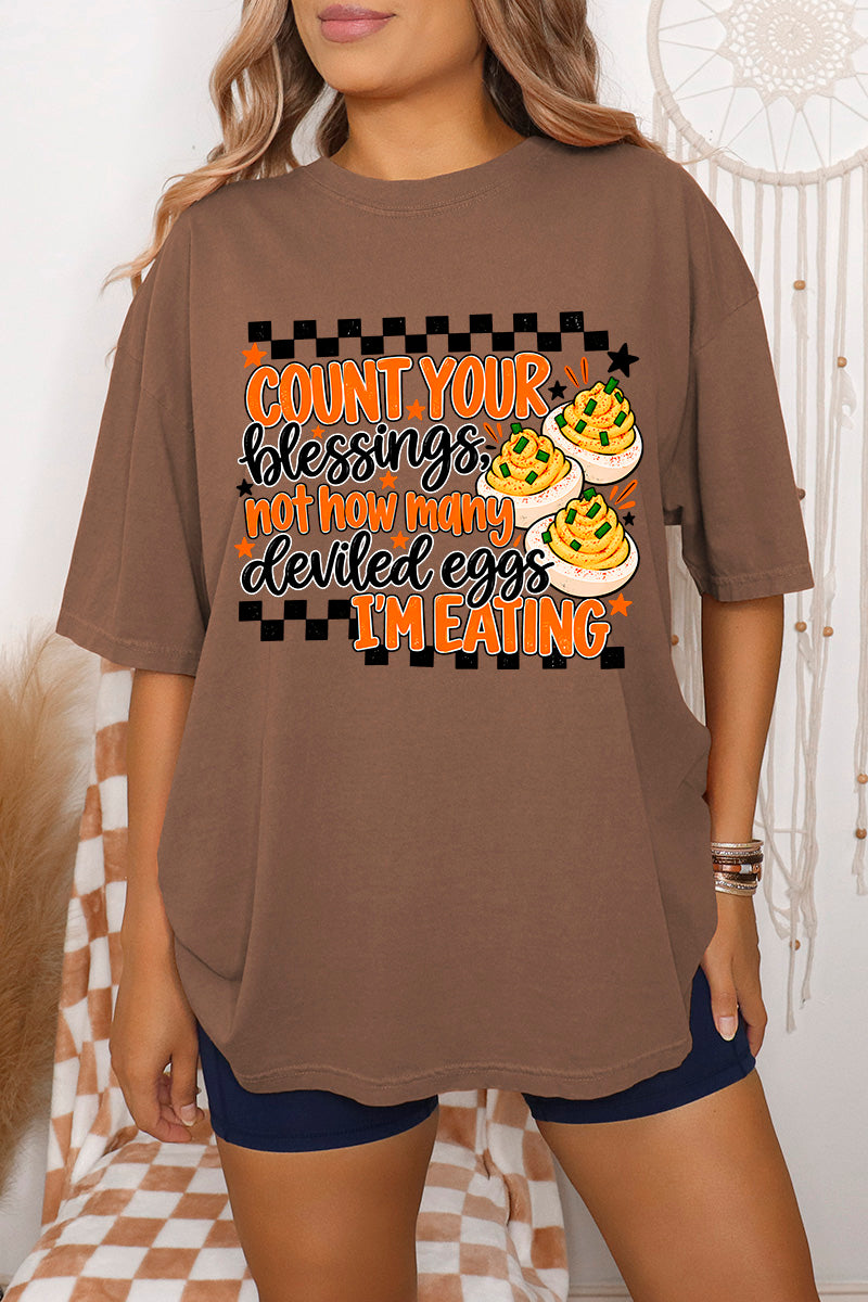 Count Blessings Not Deviled Eggs Comfort Colors Adult Ring-Spun Cotton Tee