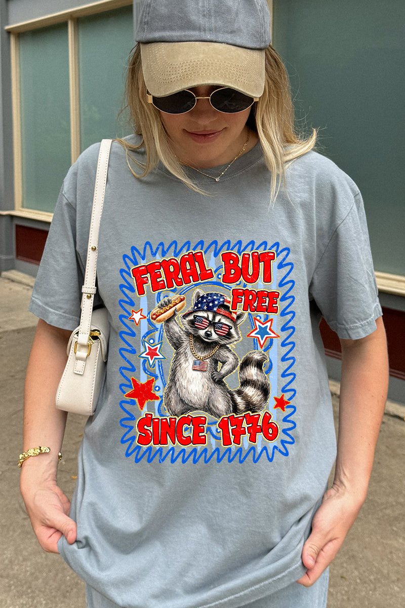 Feral But Free Since 1776 Comfort Colors Adult Ring-Spun Cotton Tee
