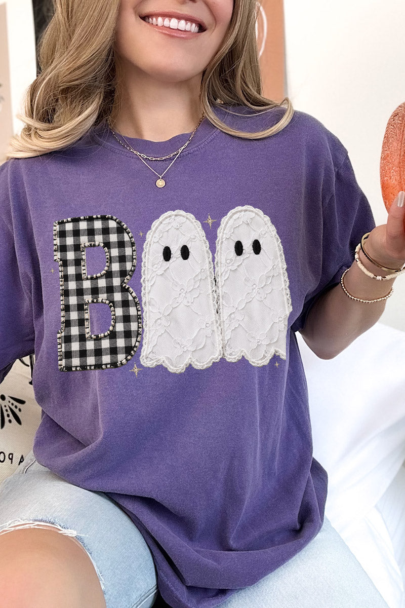 Gingham & Lace Boo Comfort Colors Adult Ring-Spun Cotton Tee