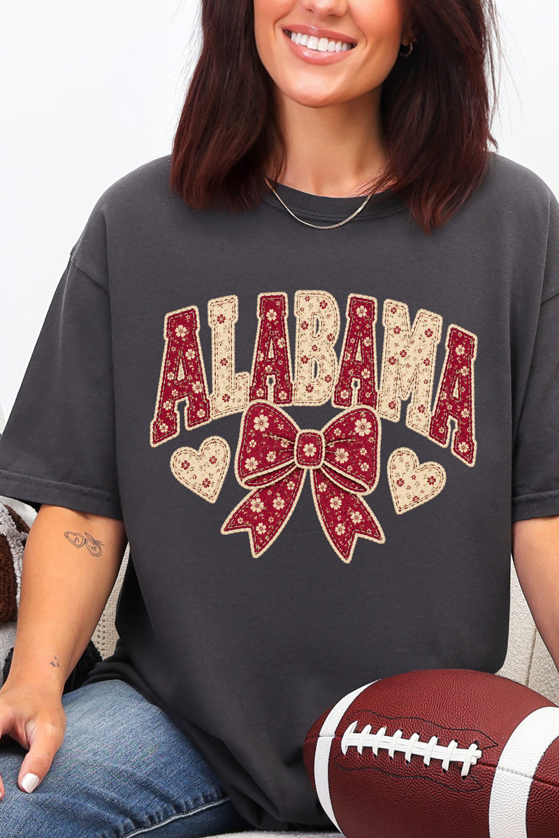 Alabama Blooming Bow Comfort Colors Adult Ring-Spun Cotton Tee