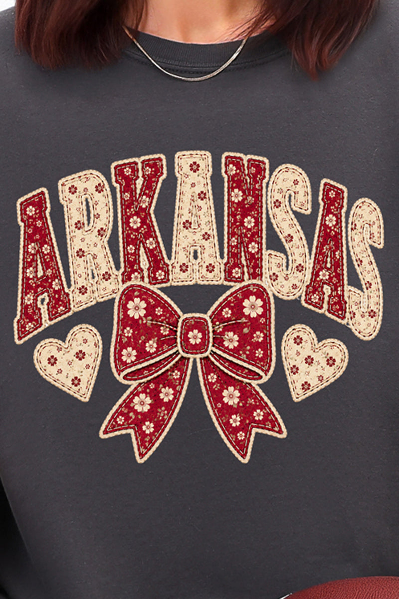 Arkansas Blooming Bow Comfort Colors Adult Ring-Spun Cotton Tee