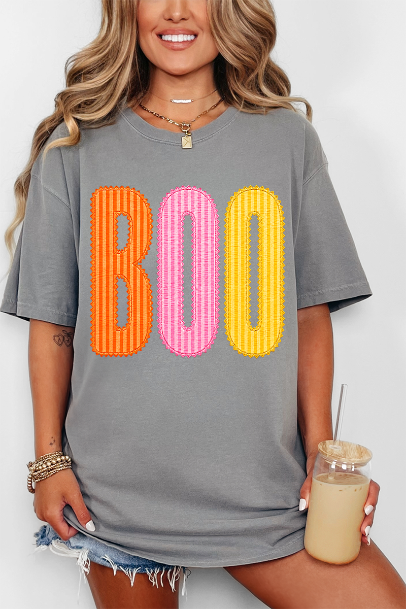 Candy Stripe Boo Comfort Colors Adult Ring-Spun Cotton Tee