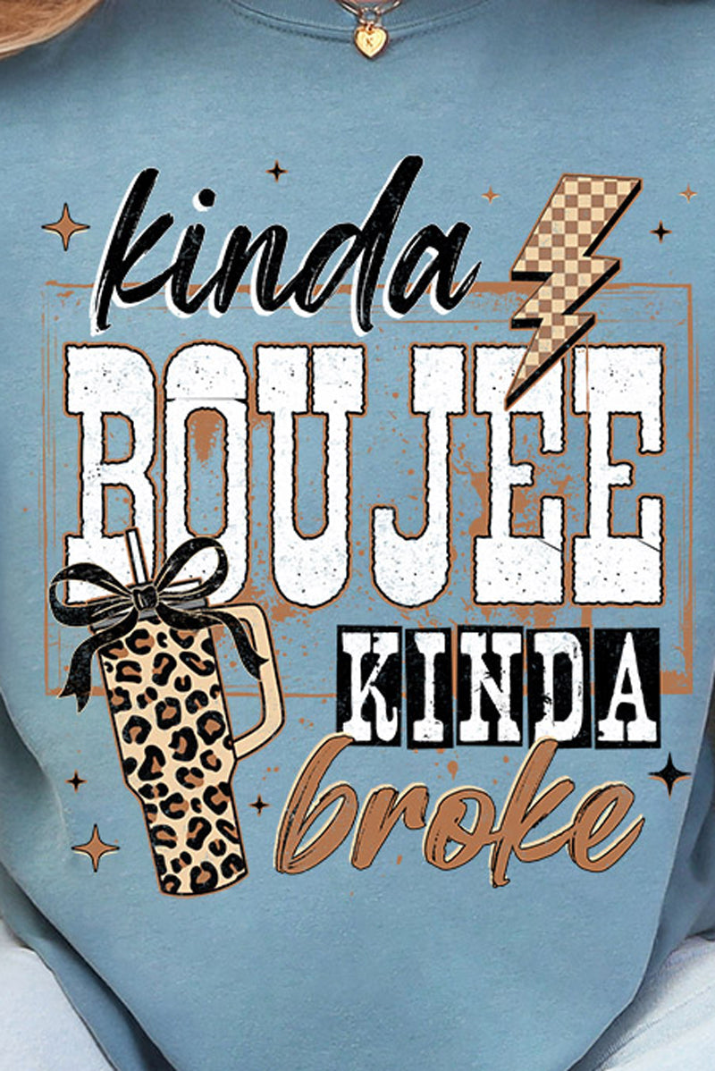 Kinda Boujee Kinda Broke Comfort Colors Adult Ring-Spun Cotton Tee