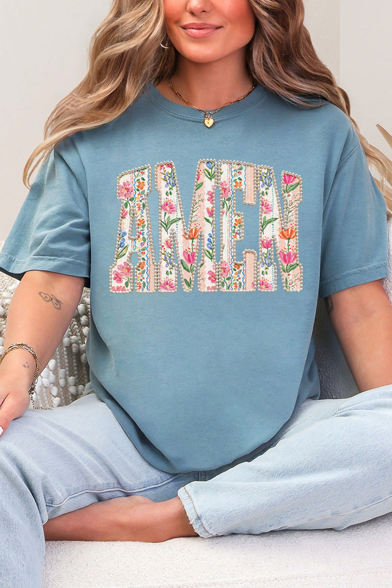 Pearls & Petals Amen Comfort Colors Adult Ring-Spun Cotton Tee
