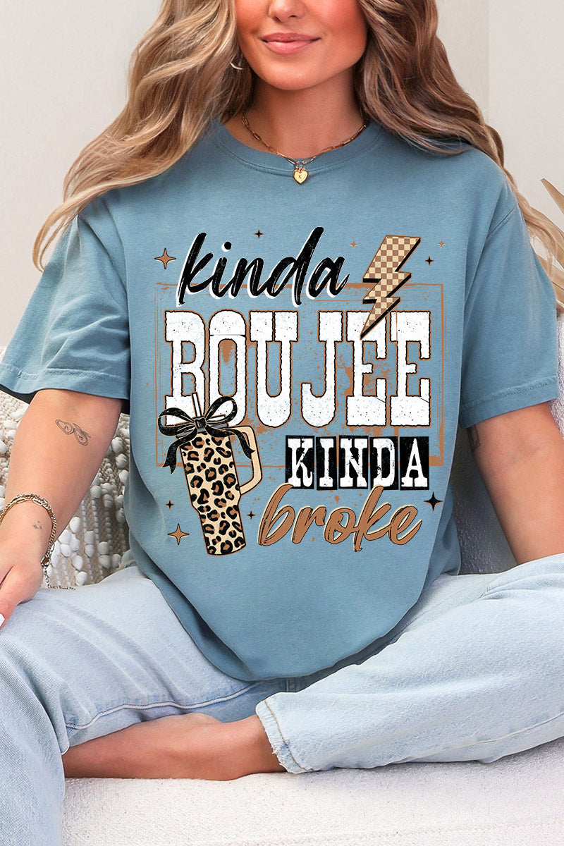 Kinda Boujee Kinda Broke Comfort Colors Adult Ring-Spun Cotton Tee