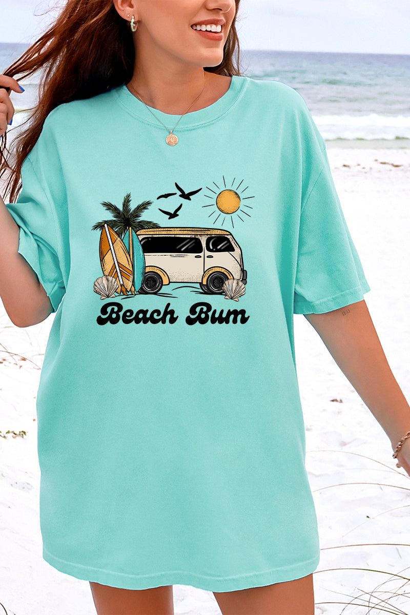 Retro Beach Bum Comfort Colors Adult Ring-Spun Cotton Tee