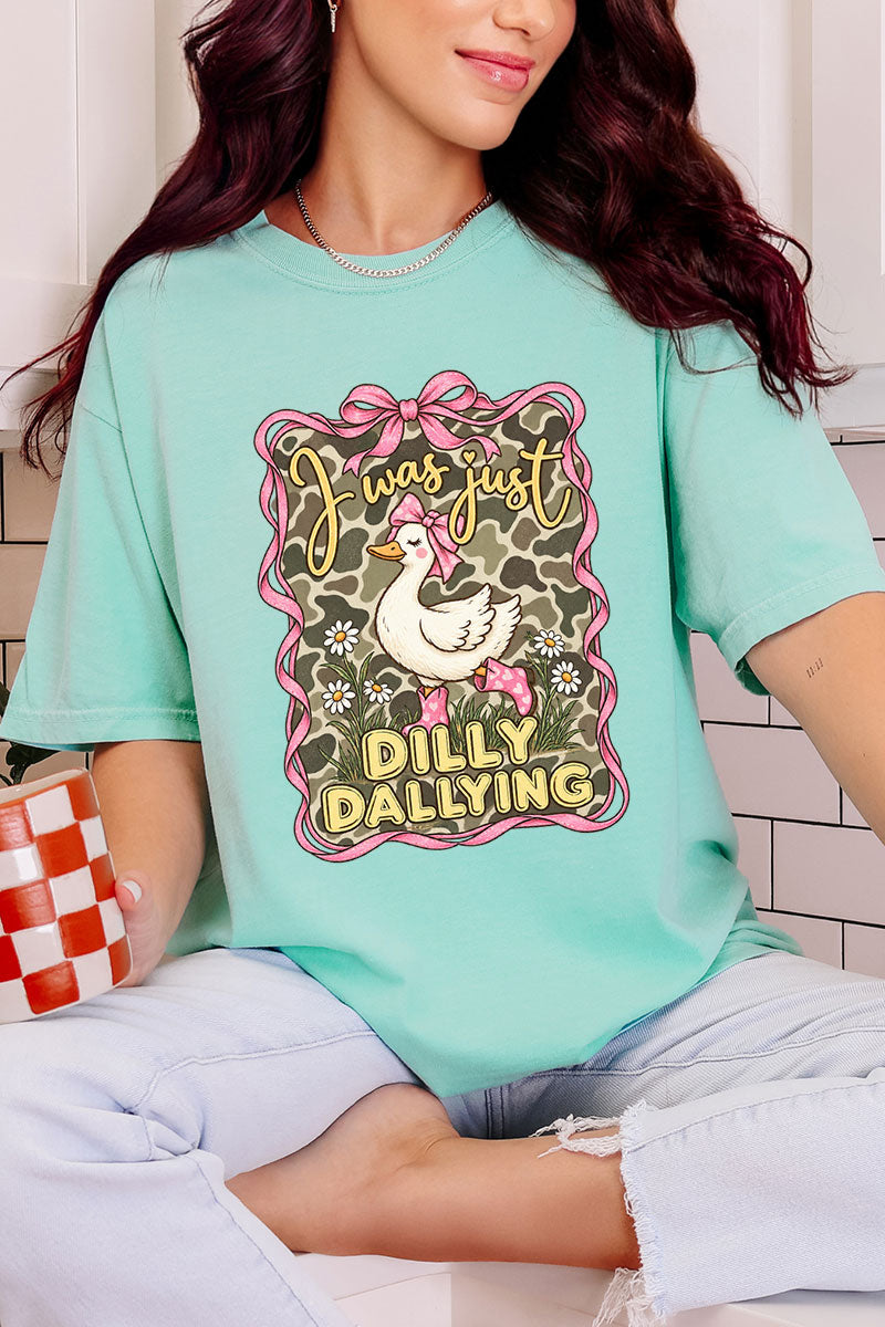 Dilly Dallying Camo Goose Comfort Colors Adult Ring-Spun Cotton Tee