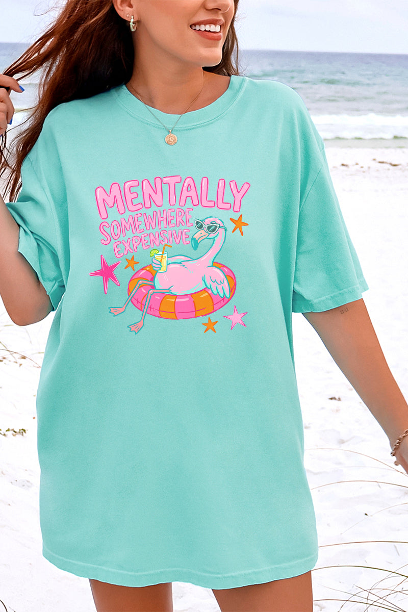 Mentally Somewhere Expensive Comfort Colors Adult Ring-Spun Cotton Tee