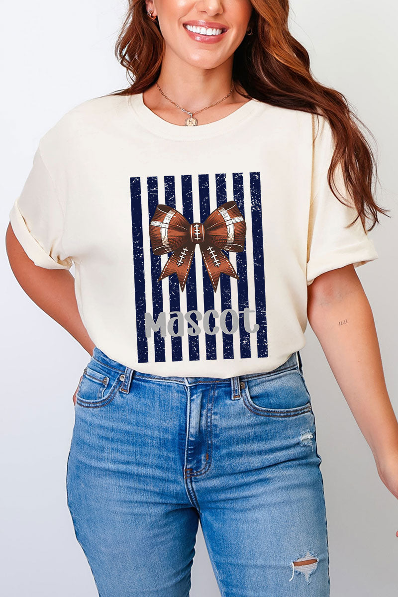 Personalized Navy Varsity Bow Comfort Colors Adult Ring-Spun Cotton Tee