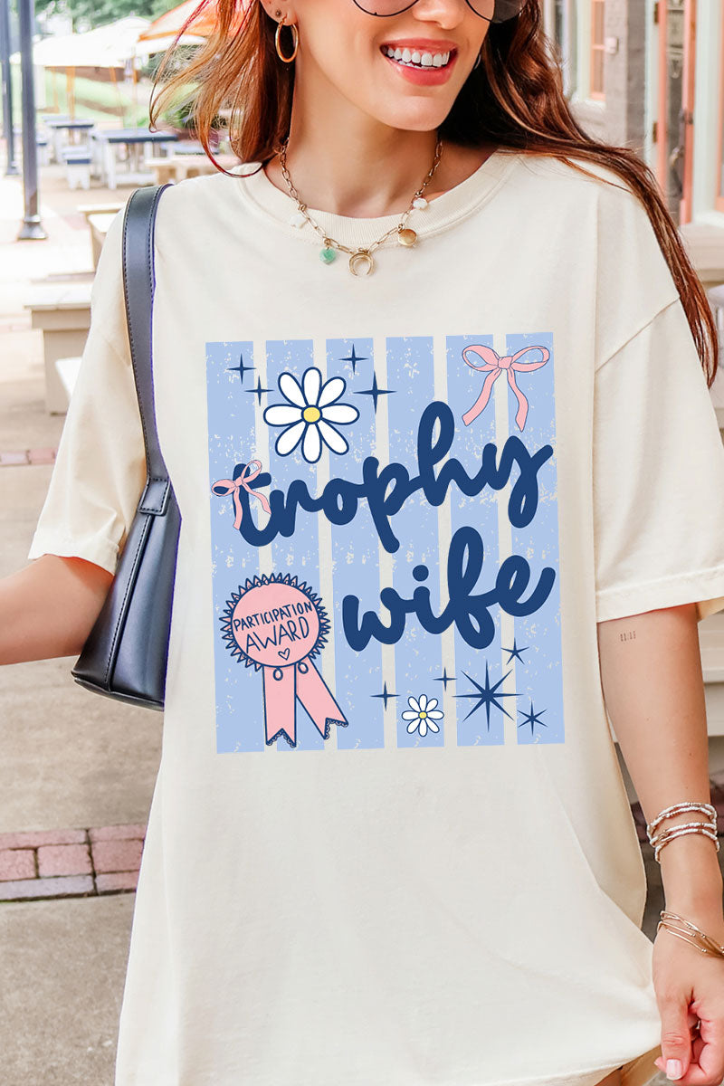 Blue Striped Trophy Wife Comfort Colors Adult Ring-Spun Cotton Tee
