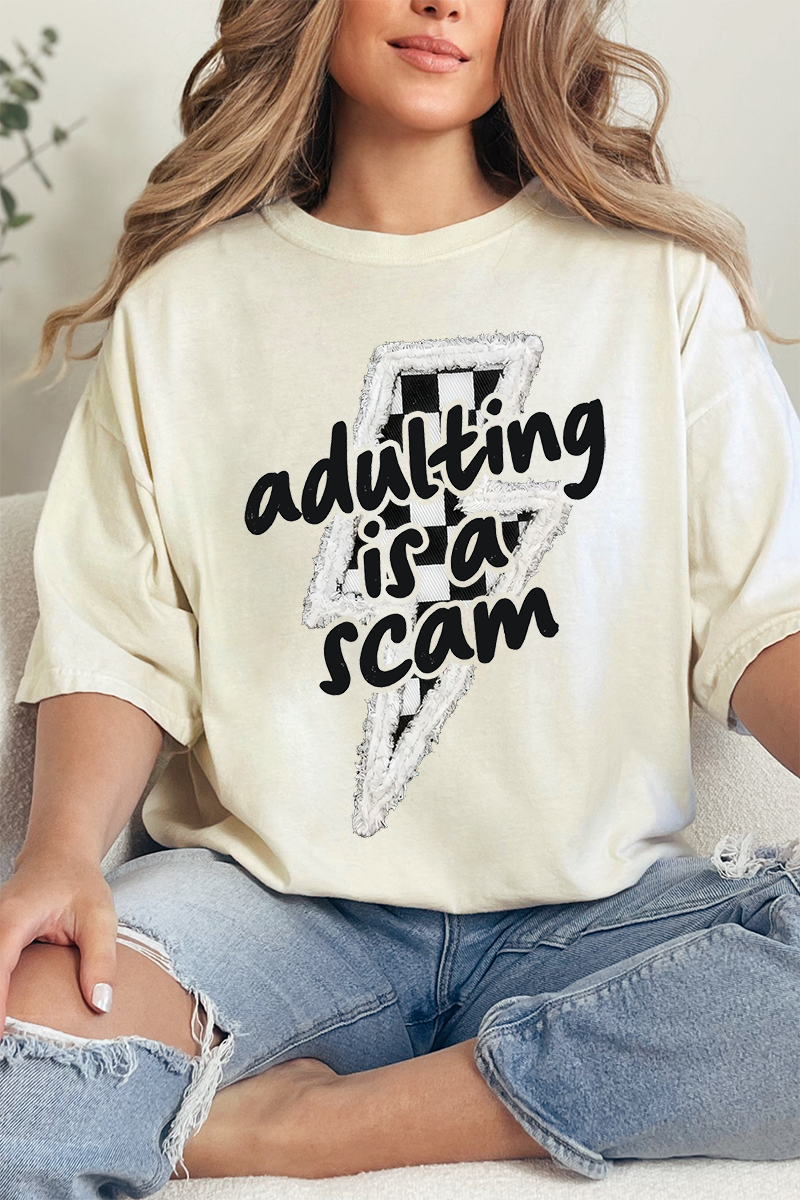Black Adulting Is A Scam Bolt Comfort Colors Adult Ring-Spun Cotton Tee