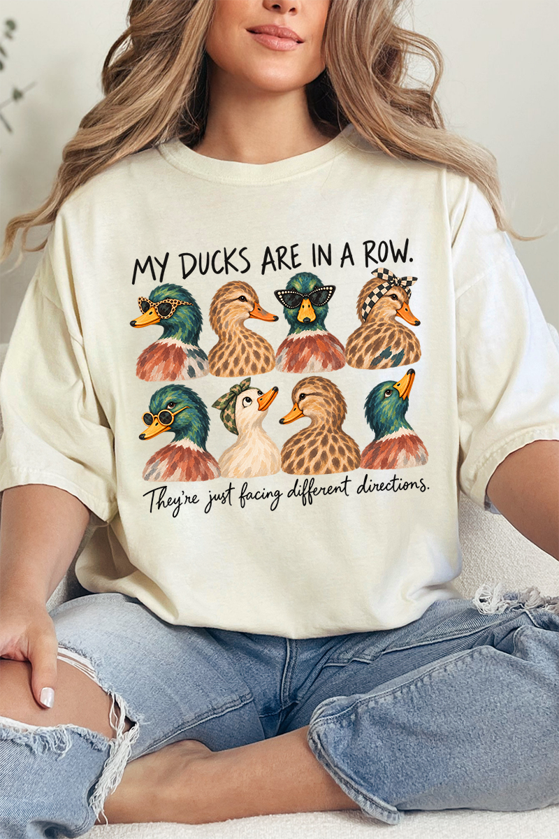 Ducks In A Row-Ish Comfort Colors Adult Ring-Spun Cotton Tee