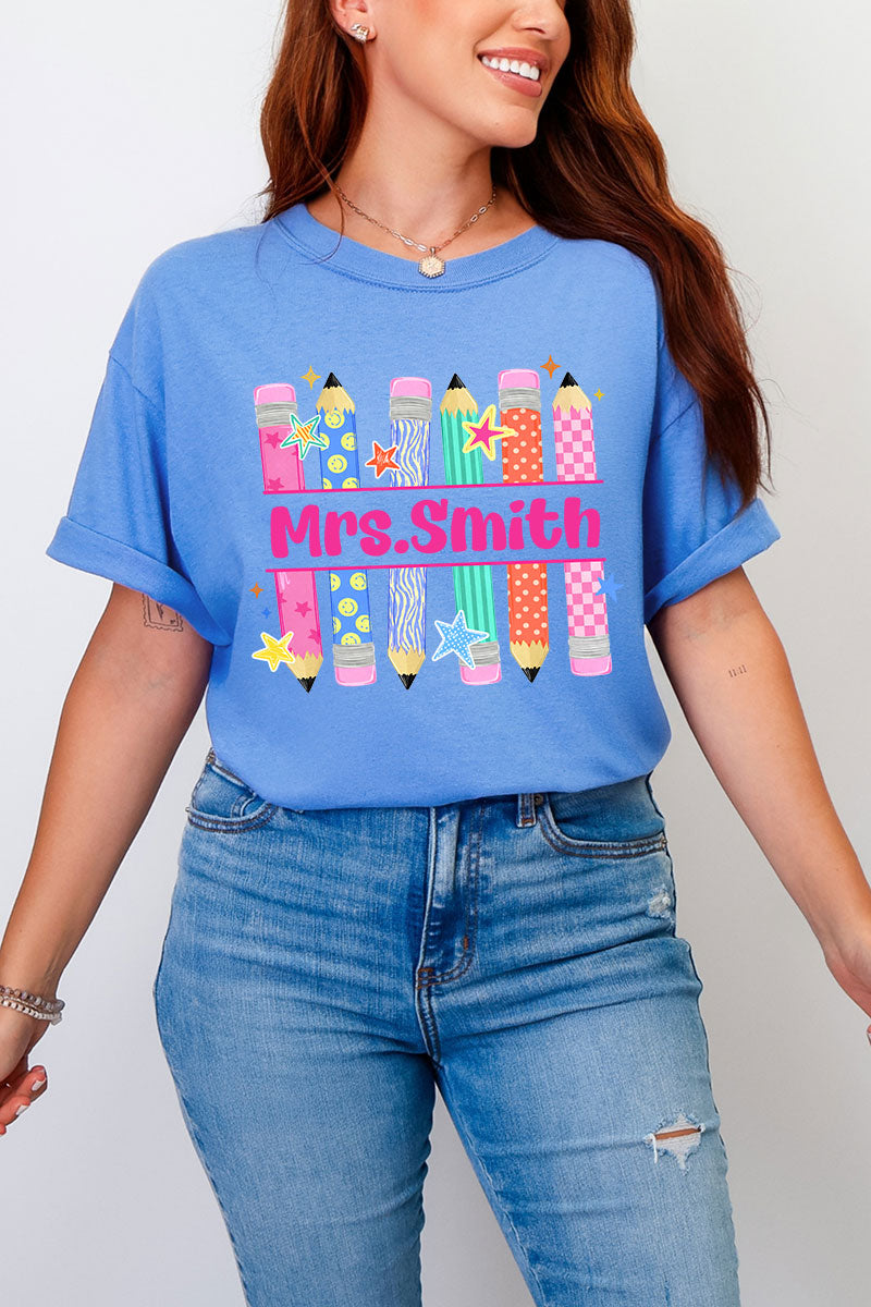 Personalized Pencil Party Comfort Colors Adult Ring-Spun Cotton Tee