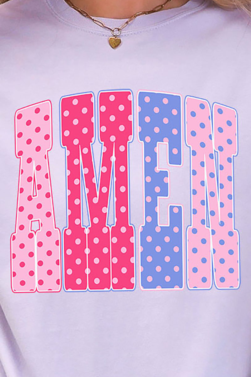 Polka Dot Pop Amen Comfort Colors Adult Ring-Spun Cotton Tee