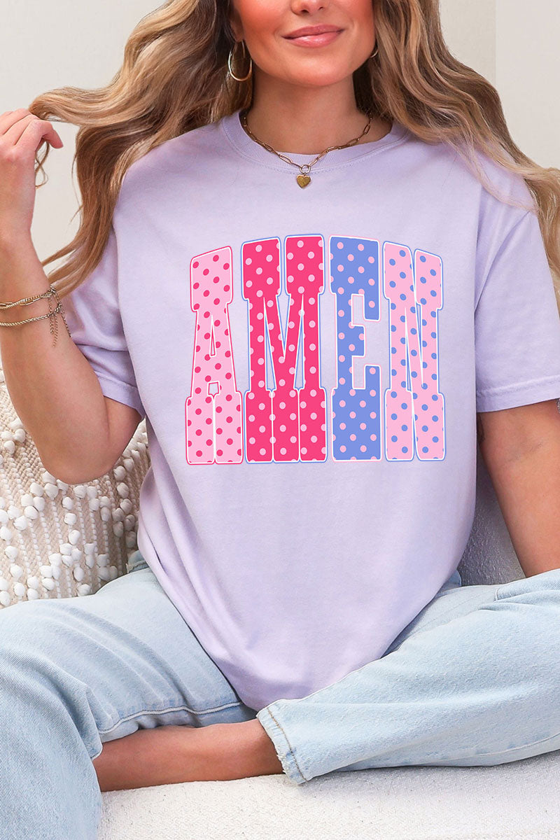 Polka Dot Pop Amen Comfort Colors Adult Ring-Spun Cotton Tee