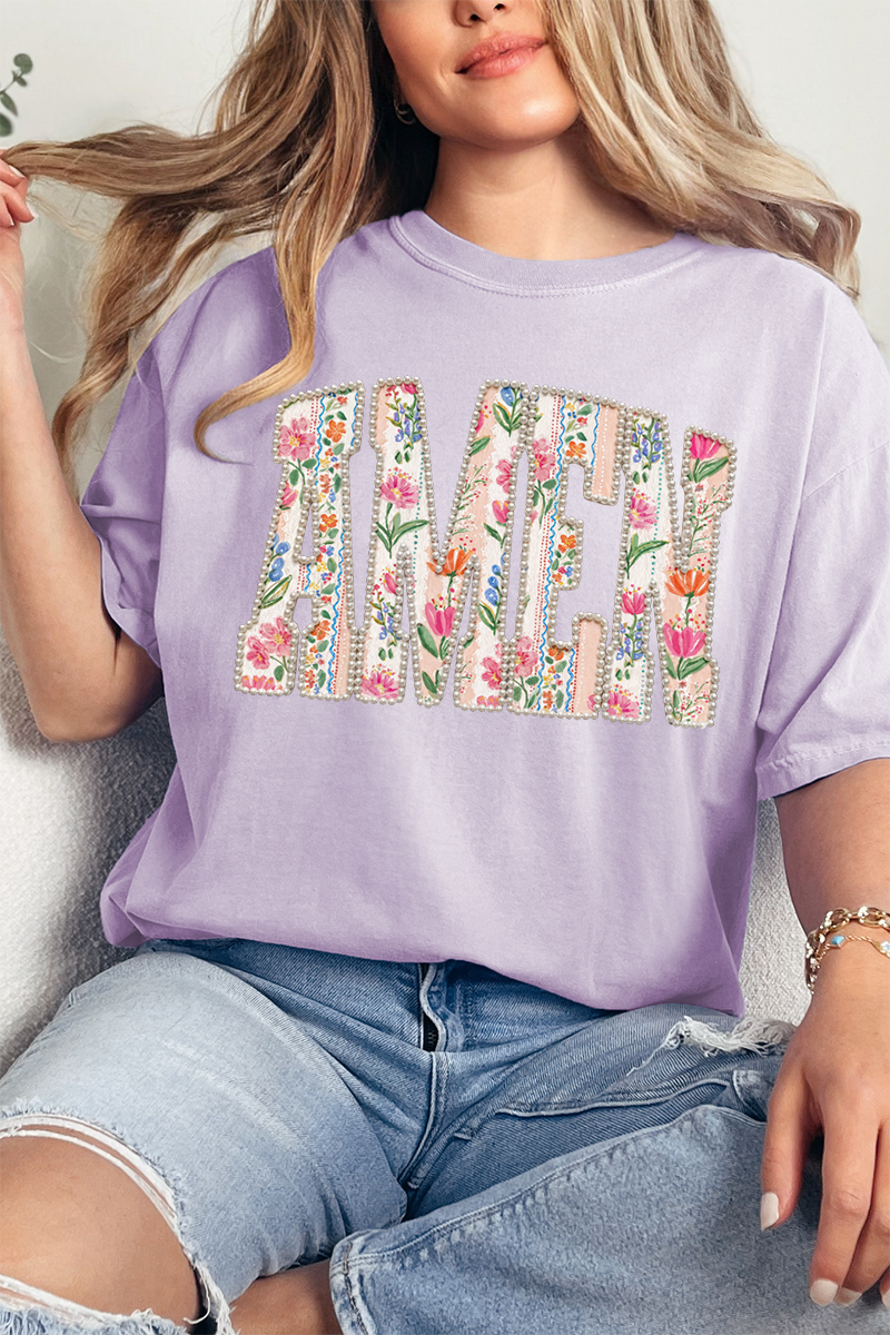 Pearls & Petals Amen Comfort Colors Adult Ring-Spun Cotton Tee