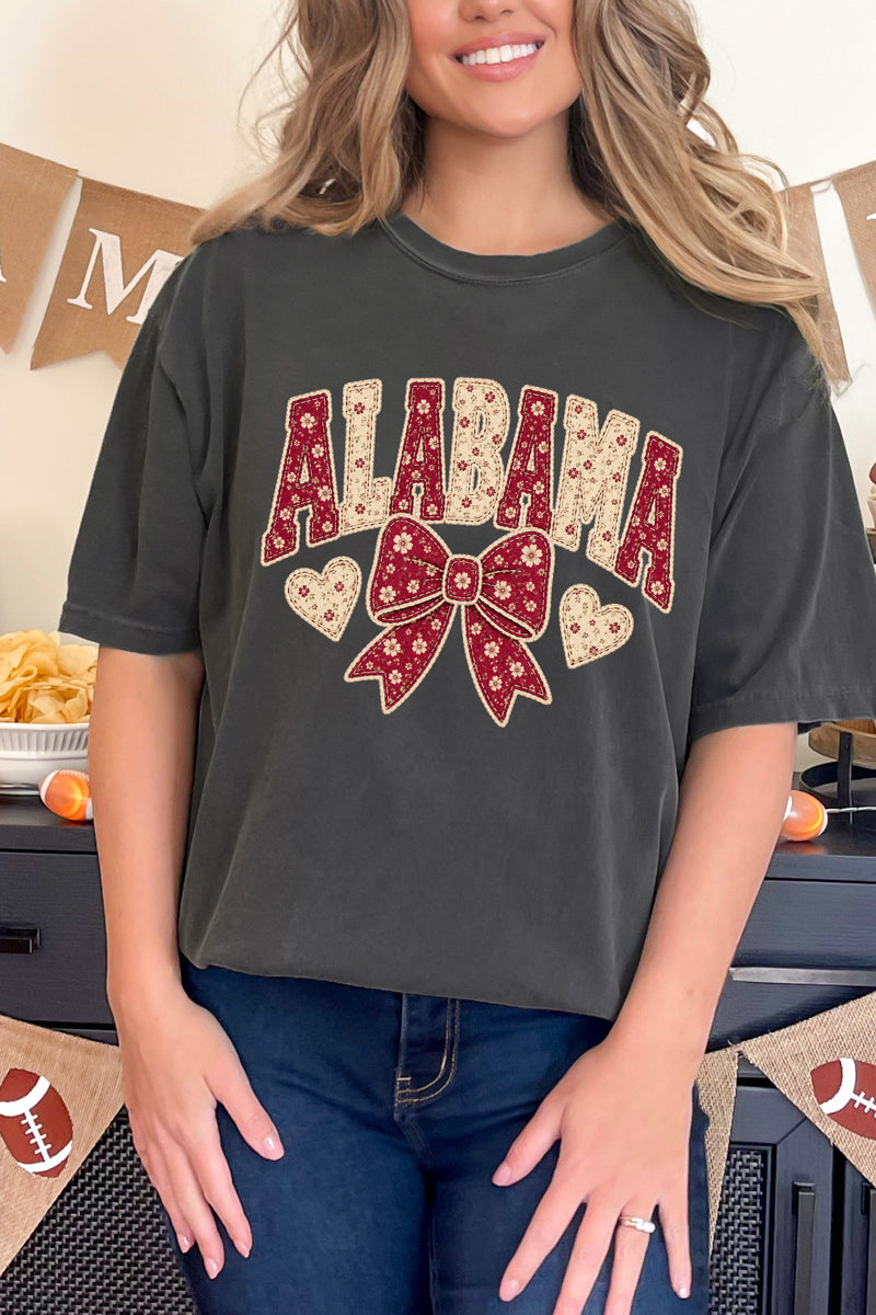 Alabama Blooming Bow Comfort Colors Adult Ring-Spun Cotton Tee