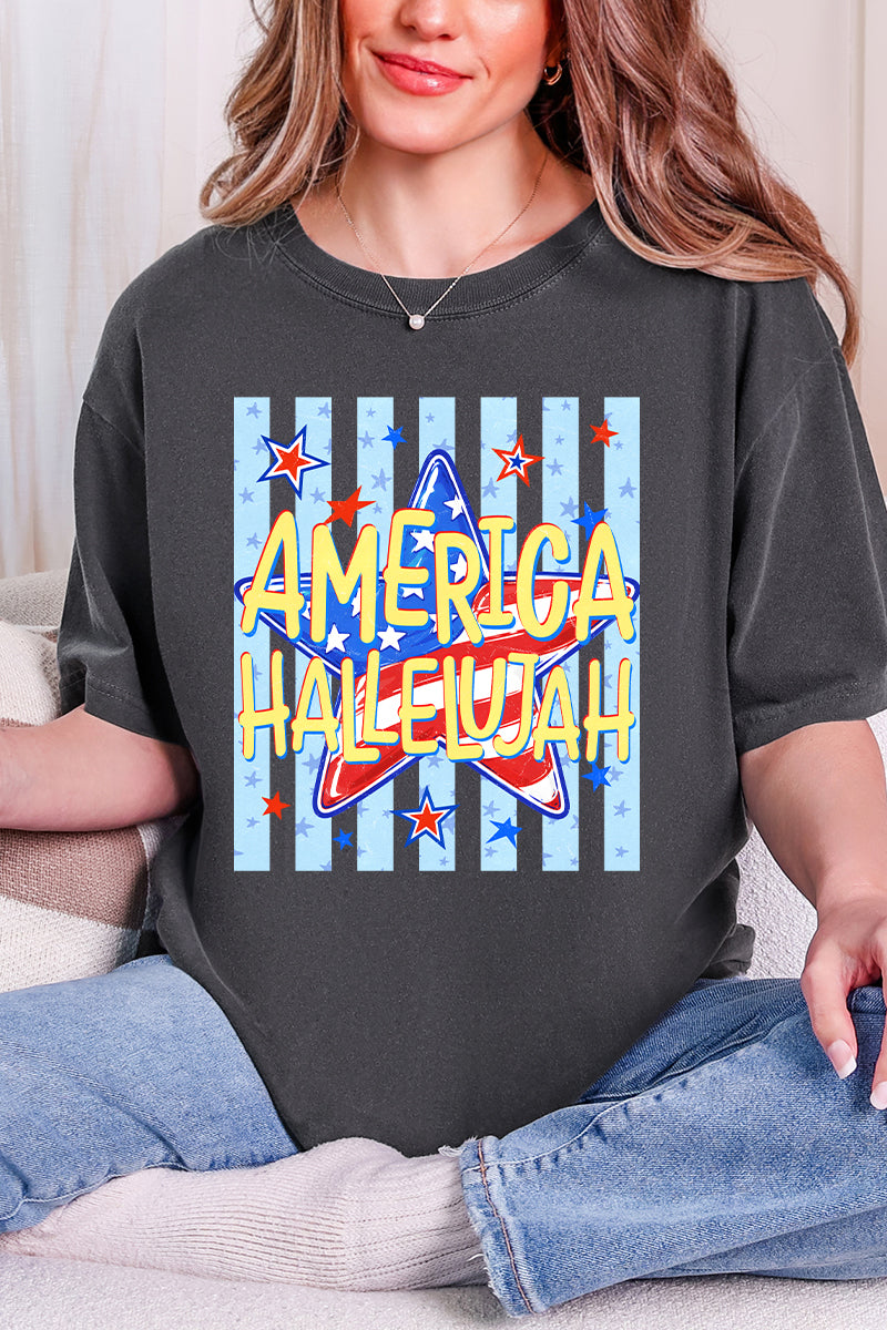 America Hallelujah Comfort Colors Adult Ring-Spun Cotton Tee