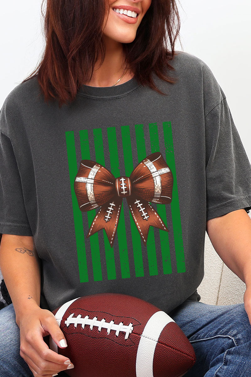 Green Varsity Bow Comfort Colors Adult Ring-Spun Cotton Tee